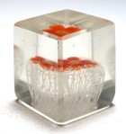 Chinese Cube Shaped Single Crown Aquarium Paperweight