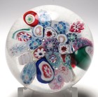 Antique New England Glass Company (NEGC) Spoke Design Millefiori Paperweight