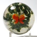Chinese Miniature Orange Butterfly on Green Ground Paperweight