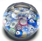 Vintage Faceted Pairpoint Scrambled Millefiori Paperweight