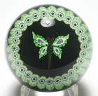 William Manson, Sr. Scotia of Scotland Ysart Style Butterfly with Millefiori Garland Paperweight