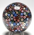 Large Parabelle Glass 1989 Closepack Millefiori Paperweight