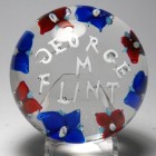 Magnum Antique Union Glass (Somerville, Massachusetts) Paperweight "GEORGE M FLINT"