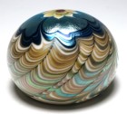 Early 1975 David Salazar Lundberg Studios Surface Decorated Floral Design Paperweight