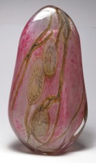 Supermagnum 2007 Translucent Pink Seaform Paperweight with Sea Anemone Murrini - Probably by Robert Eickholt