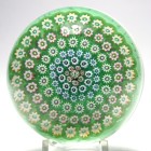 John Deacons Large Concentric Millefiori Paperweight with Thistle Cane
