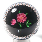 William Manson Phoenix Limited Edition FP8 Pink Flower with Bud and Millefiori Garland Paperweight