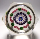 Large Antique Clichy Faceted Concentric Millefiori Paperweight