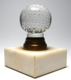 Antique Pairpoint Bubble Paperweight Doorknob on Marble Stand