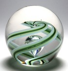 Colorful Pauline Solven Cowdy Glass Spiral Paperweight from Newent, Gloucestershire