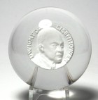 Rare Baccarat 1952-1953 Experimental or Prototype Dwight Eisenhower Sulphide Paperweight