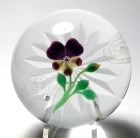 Large Baccarat 1974 Pansy Paperweight with Star Cut Base