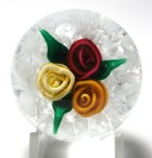 Charles Kaziun Jr. Miniature Three Color Rope Roses Nosegay Bouquet Paperweight