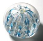 Pairpoint Blue and White Twists Crown Paperweight