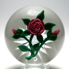 Large Ray Banford Red Rose with Buds Paperweight