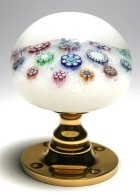 Peter McDougall (PMcD Concentric Millefiori on White Lace Paperweight Doorknob