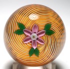 Perthshire 1981A Annual Collection Miniature Swirl with Pink Flower Limited Edition Paperweight