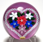 Large St. Louis 1983 Heart Garland with Six Flower Bouquet Limited Edition Paperweight