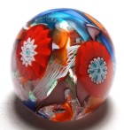 Medium Murano Spaced Millefiori on Twists Paperweight - Probably by Fratelli Toso