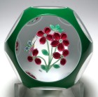 Peter McDougall (PMcD) 2004 Collection Double Overlay Butterfly and Red Bouquet Paperweight