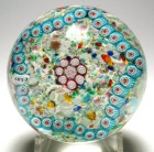 Large Murano 1852 Dated Garland Millefiori Paperweight  - probably Fratelli Toso