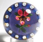 John Deacons Magnum Garlanded Pansy Paperweight with Clichy Style Millefiori Rose Canes