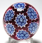 Colorful Murano Millefiori Paperweight with Seven Large Complex Millefiori Cane Clusters
