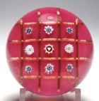 Fantastic Charles Kaziun Jr. Checkerboard (Chequer) Millefiori Paperweight with Heart Cane in center