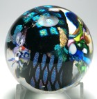 Magnum Glass Eye Studio 2003 Abstract Millefiori & Iridescent Paperweight