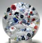 Antique New England Glass Company (NEGC) Millefiori Scramble Paperweight with Rabbits and Bees