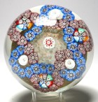 Magnum Fratelli Toso Murano Double Trefoil Millefiori Paperweight